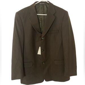 Deadstock Vintage New Giorgio Sappini Wool Cashmere Dark Green Sports Coat 44R